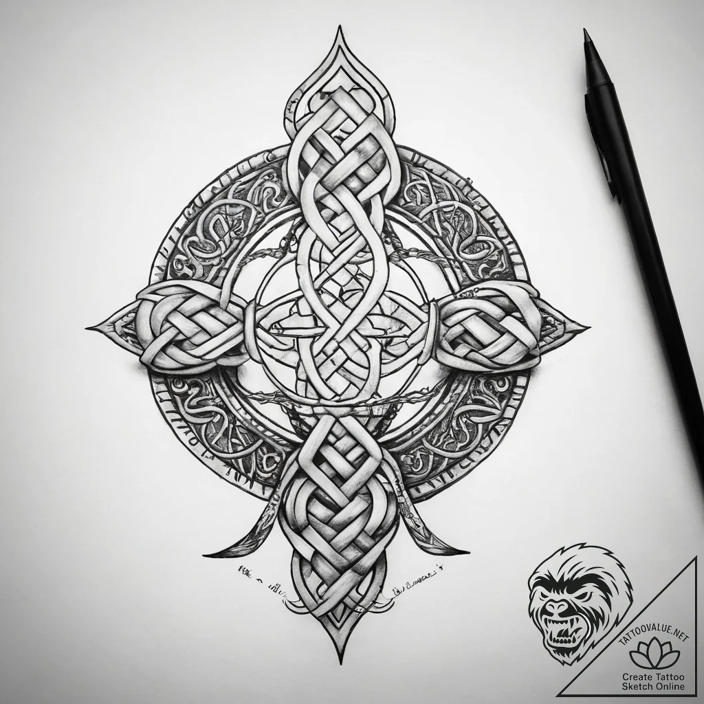 Tattoo sketch tyet (isis knot) with a quote - tattoo sketch (№1759096778_0, 28.09.2025 21:59) — tattoovalue.net