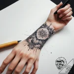 Tattoo sketch hands with a brush, tattoo sket… – tattoo sketch (№1759096972_0, 28.09.2025 22:02) — tattoovalue.net