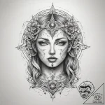Tattoo sketch cosmic person, tattoo flash she… – tattoo sketch (№1759097166_0, 28.09.2025 22:06) — tattoovalue.net