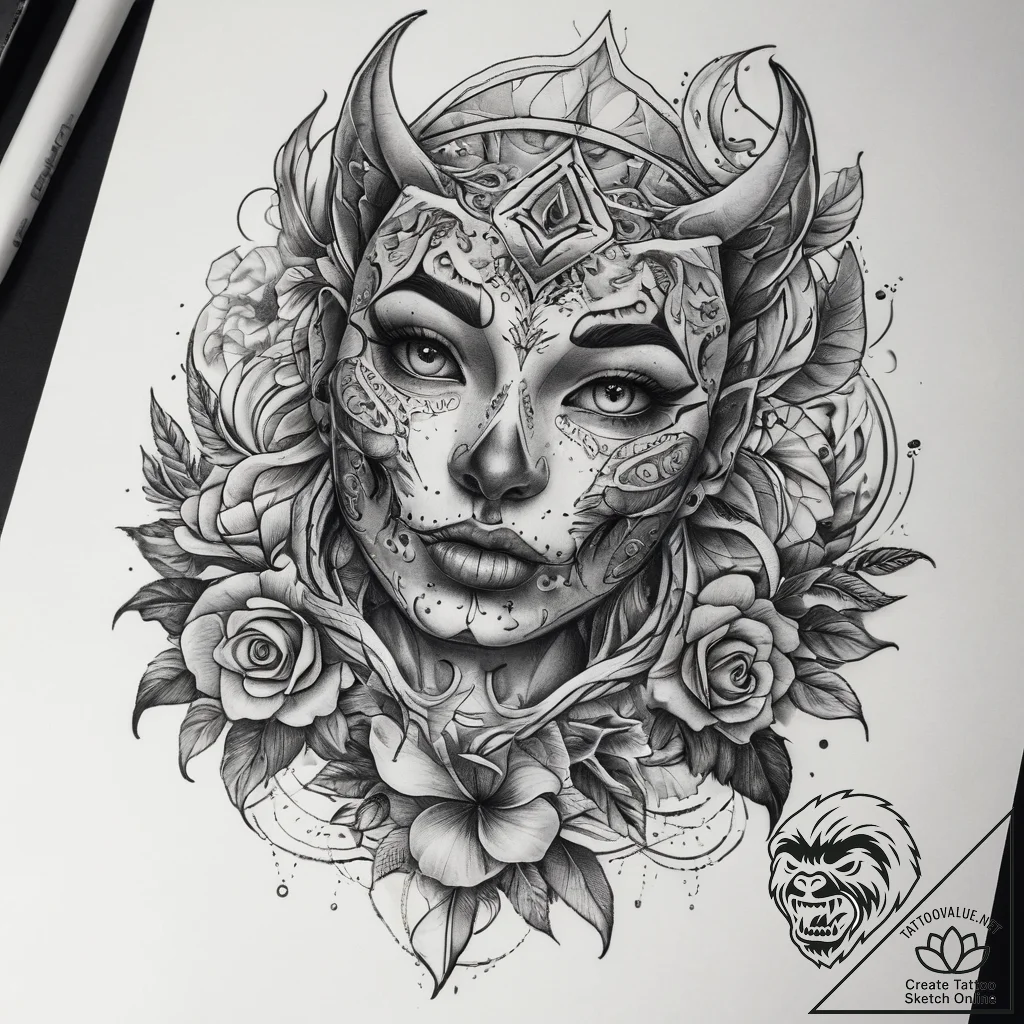 Tattoo sketch duplicate, tattoo line art, mut... - tattoo sketch (№1759098325_0, 28.09.2025 22:25) — tattoovalue.net