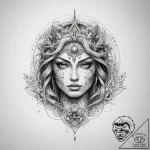 Tattoo sketch cosmic character – tattoo sketch (№1759099102_0, 28.09.2025 22:38) — tattoovalue.net