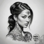 Tattoo sketch blessed portrayal – tattoo sketch (№1759100070_0, 28.09.2025 22:54) — tattoovalue.net