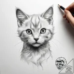 Tattoo sketch playful kitten tattoo – tattoo sketch (№1759101233_0, 28.09.2025 23:13) — tattoovalue.net