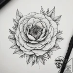 Tattoo sketch ranunculus, tattoo line art, bl… – tattoo sketch (№1759101813_0, 28.09.2025 23:23) — tattoovalue.net