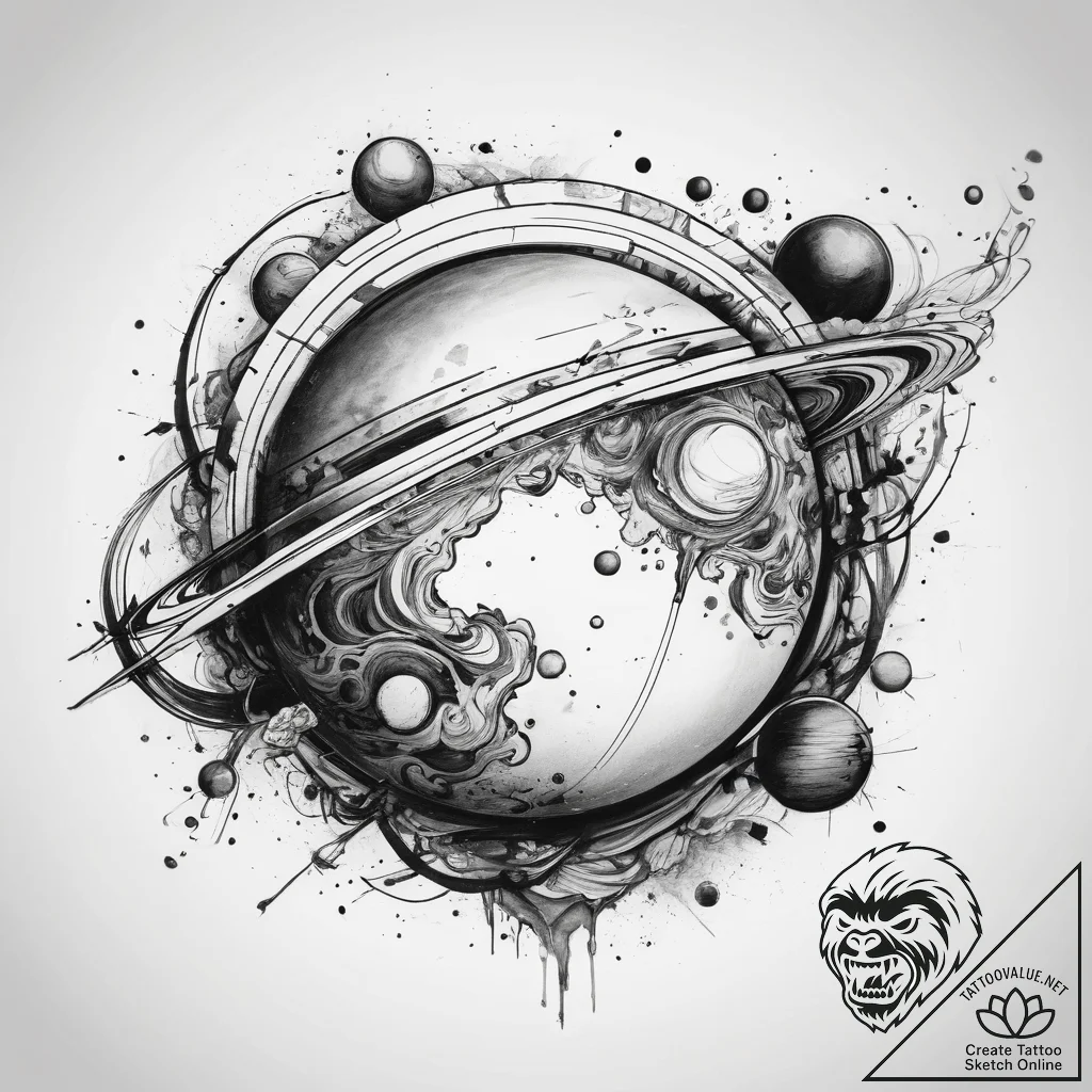 Tattoo sketch jupiter planet, tattoo drawing... - tattoo sketch (№1759102201_0, 28.09.2025 23:30) — tattoovalue.net