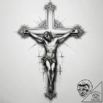Tattoo sketch crucifix – tattoo sketch (№1759102784_0, 28.09.2025 23:39) — tattoovalue.net