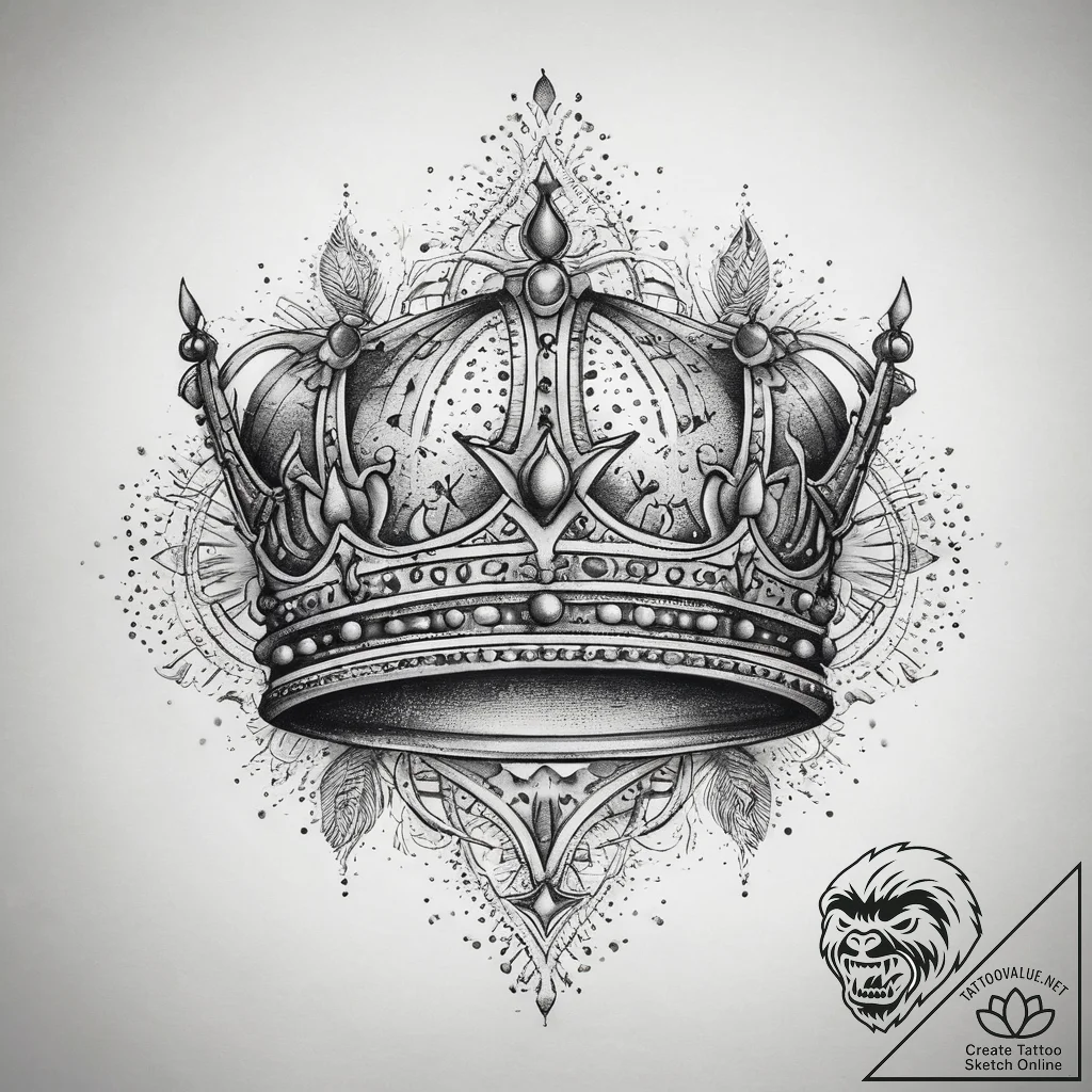 Tattoo sketch crown, tattoo flash sheet desig... - tattoo sketch (№1759102977_0, 28.09.2025 23:42) — tattoovalue.net