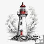 Tattoo sketch lighthouse, concept art for tat… – tattoo sketch (№1759103558_0, 28.09.2025 23:52) — tattoovalue.net