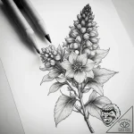 Tattoo sketch delphinium flower, concept art… – tattoo sketch (№1759104921_0, 29.09.2025 00:15) — tattoovalue.net