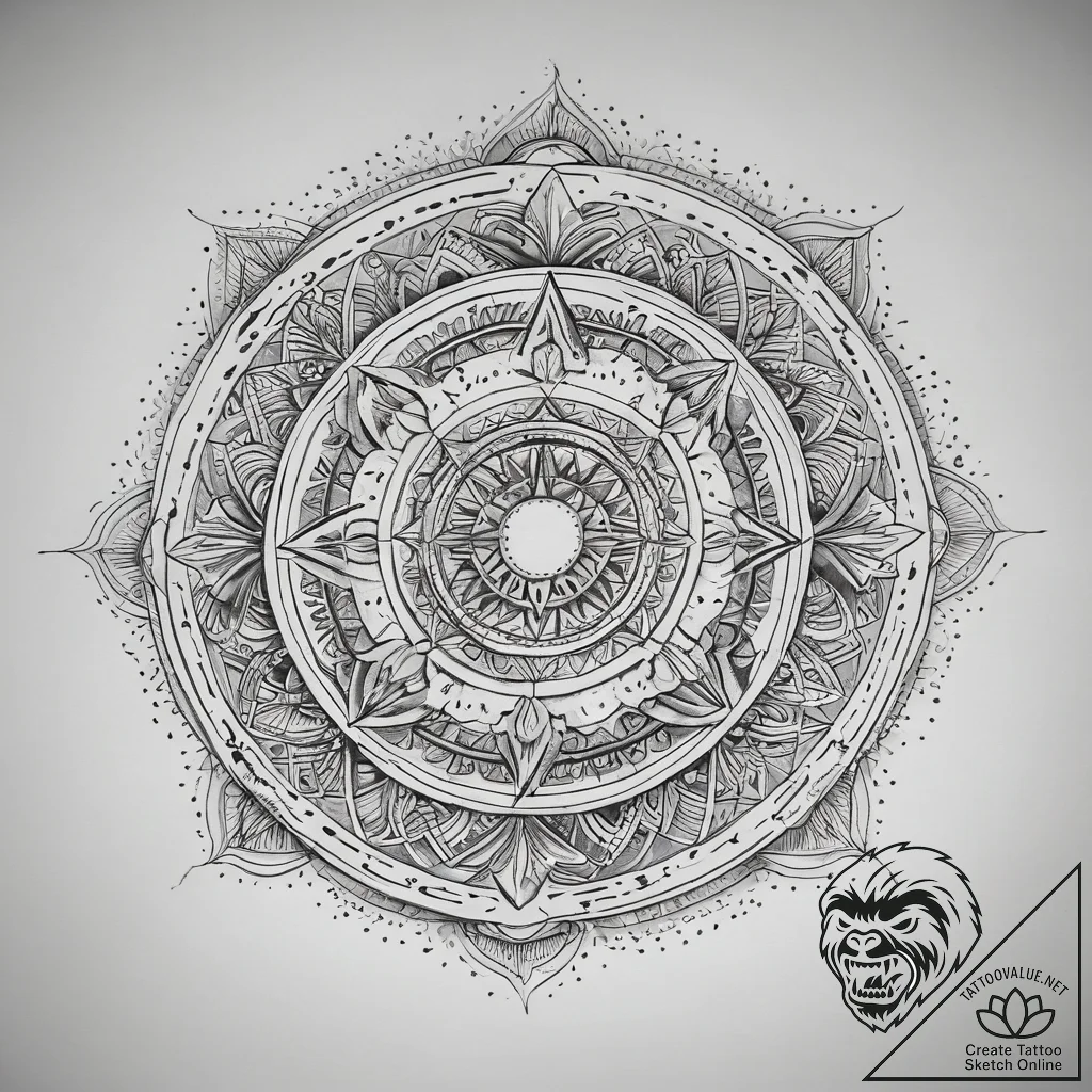 Tattoo sketch узор в виде лунного затмения, t... - tattoo sketch (№1759105897_0, 29.09.2025 00:31) — tattoovalue.net
