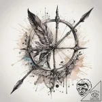 Tattoo sketch hunter bow and arrow, ink illus… – tattoo sketch (№1759106293_0, 29.09.2025 00:38) — tattoovalue.net