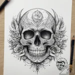 Tattoo sketch узор в виде черепа с луной, tat… – tattoo sketch (№1759106682_0, 29.09.2025 00:44) — tattoovalue.net