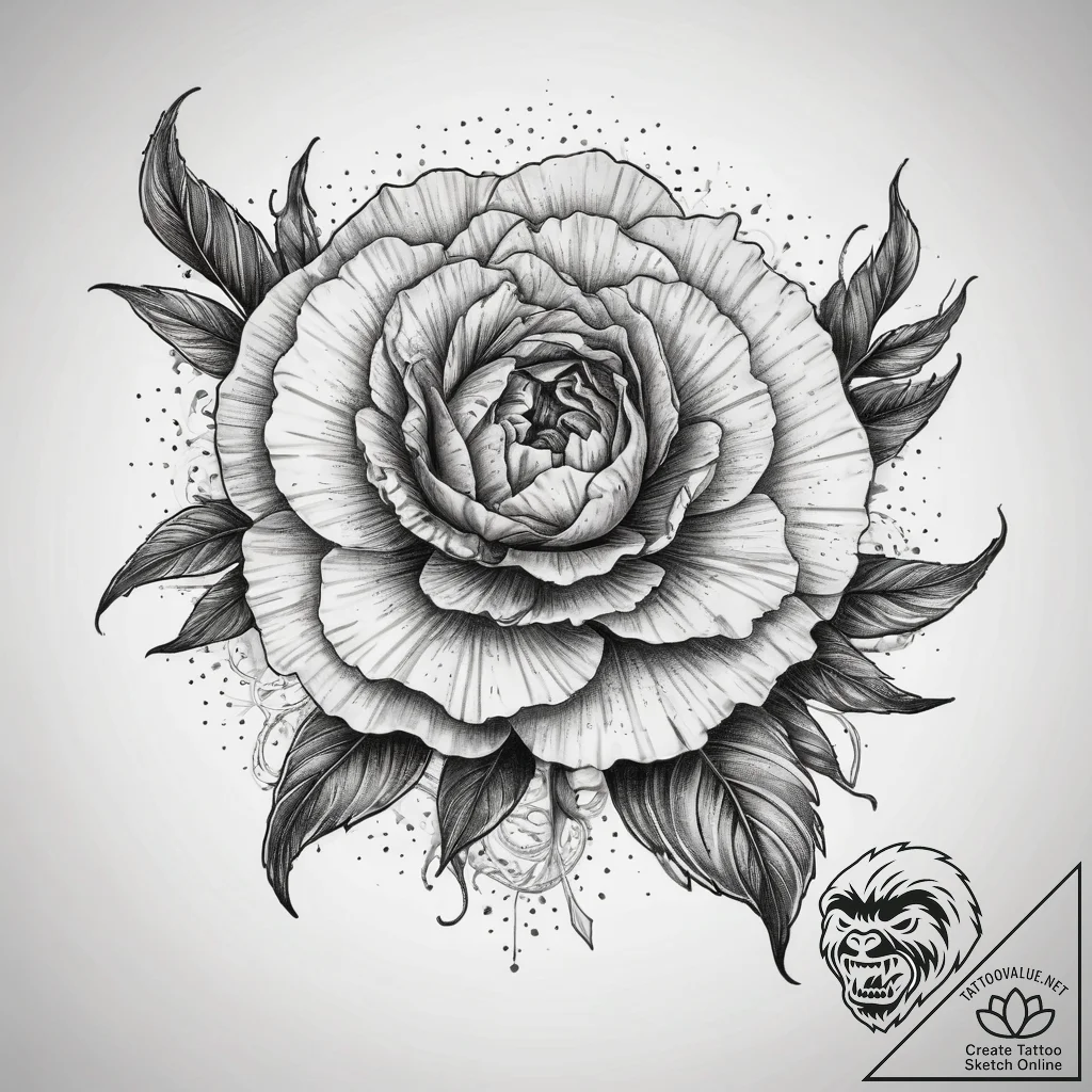 Tattoo sketch carnation, concept art for tatt... - tattoo sketch (№1759107655_0, 29.09.2025 01:00) — tattoovalue.net