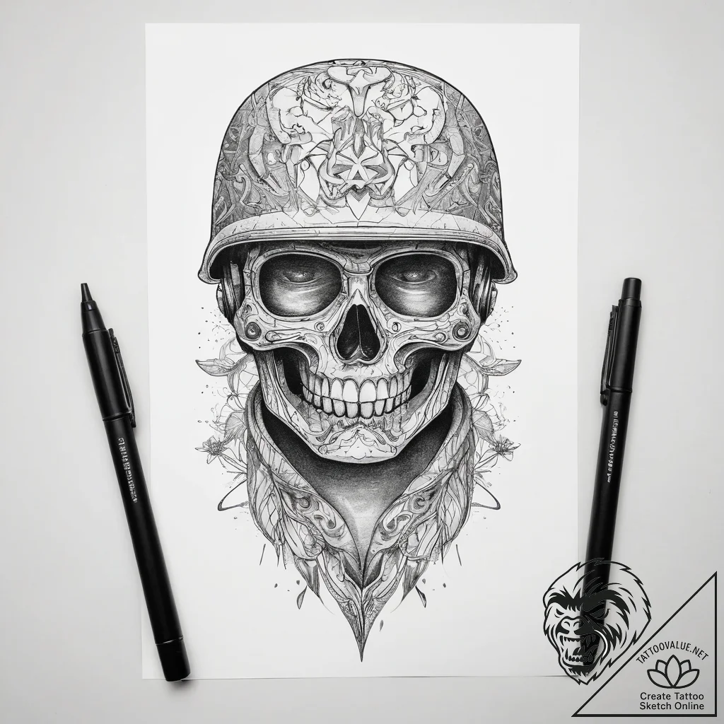 Tattoo sketch soldier with a scissors, tattoo... - tattoo sketch (№1759108454_0, 29.09.2025 01:14) — tattoovalue.net
