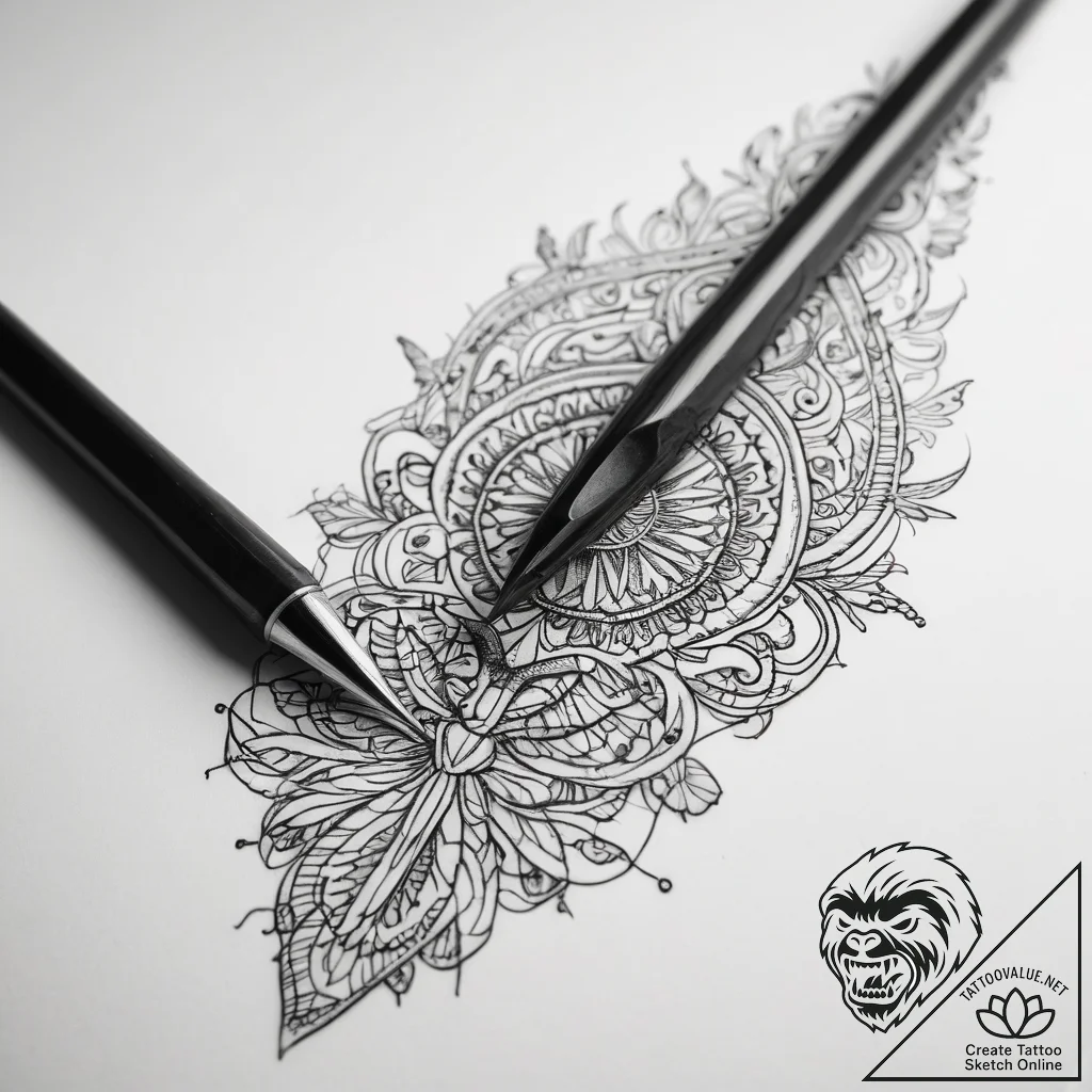 Tattoo sketch crochet a crochet hook - tattoo sketch (№1759108843_0, 29.09.2025 01:20) — tattoovalue.net