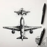 Tattoo sketch pilot airplane silhouette, tatt… – tattoo sketch (№1759109230_0, 29.09.2025 01:27) — tattoovalue.net