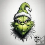 Tattoo sketch the grinch with a fur, artistic… – tattoo sketch (№1759109425_0, 29.09.2025 01:30) — tattoovalue.net