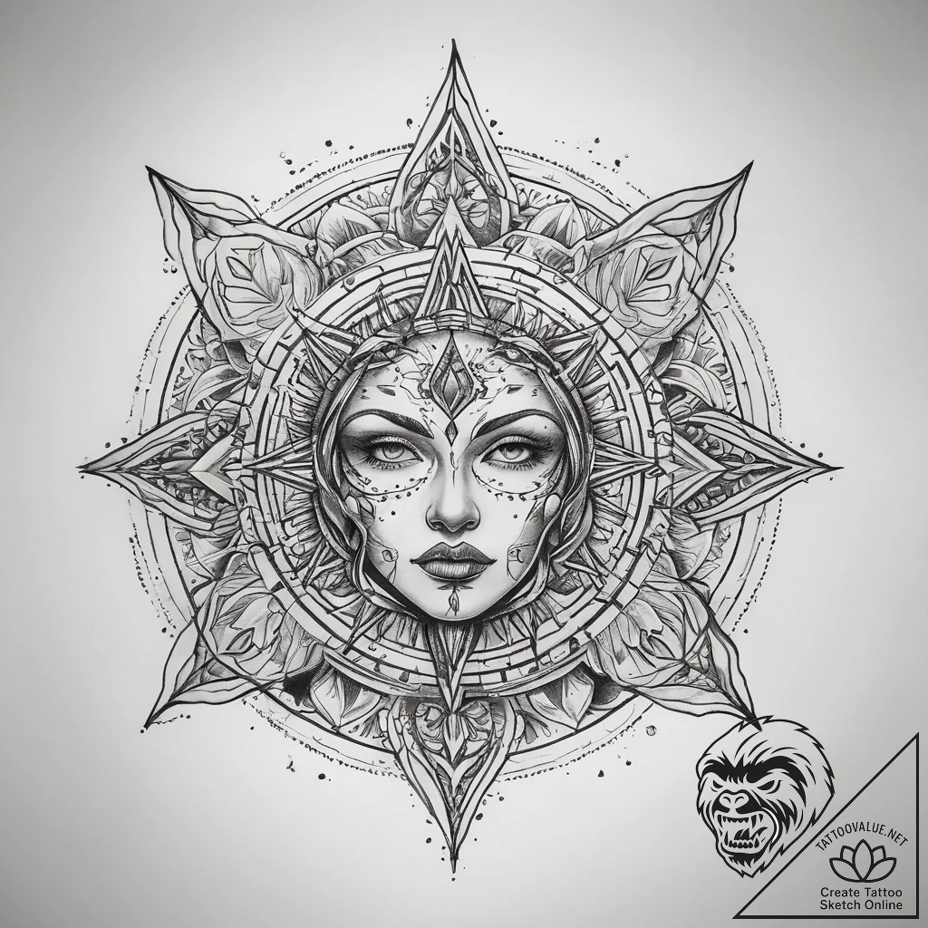 Tattoo sketch mystical essence, tattoo flash... - tattoo sketch (№1759110396_0, 29.09.2025 01:46) — tattoovalue.net