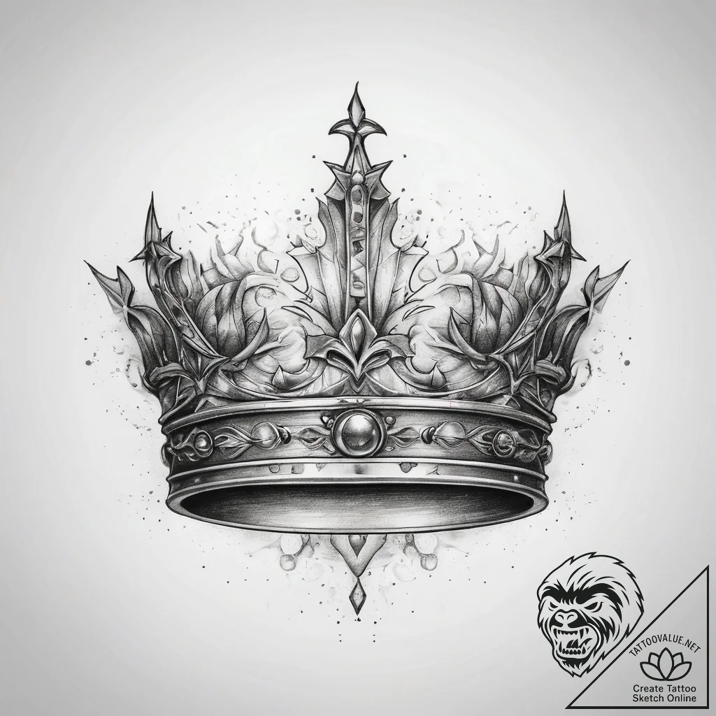 Tattoo sketch crown - tattoo sketch (№1759110591_0, 29.09.2025 01:49) — tattoovalue.net