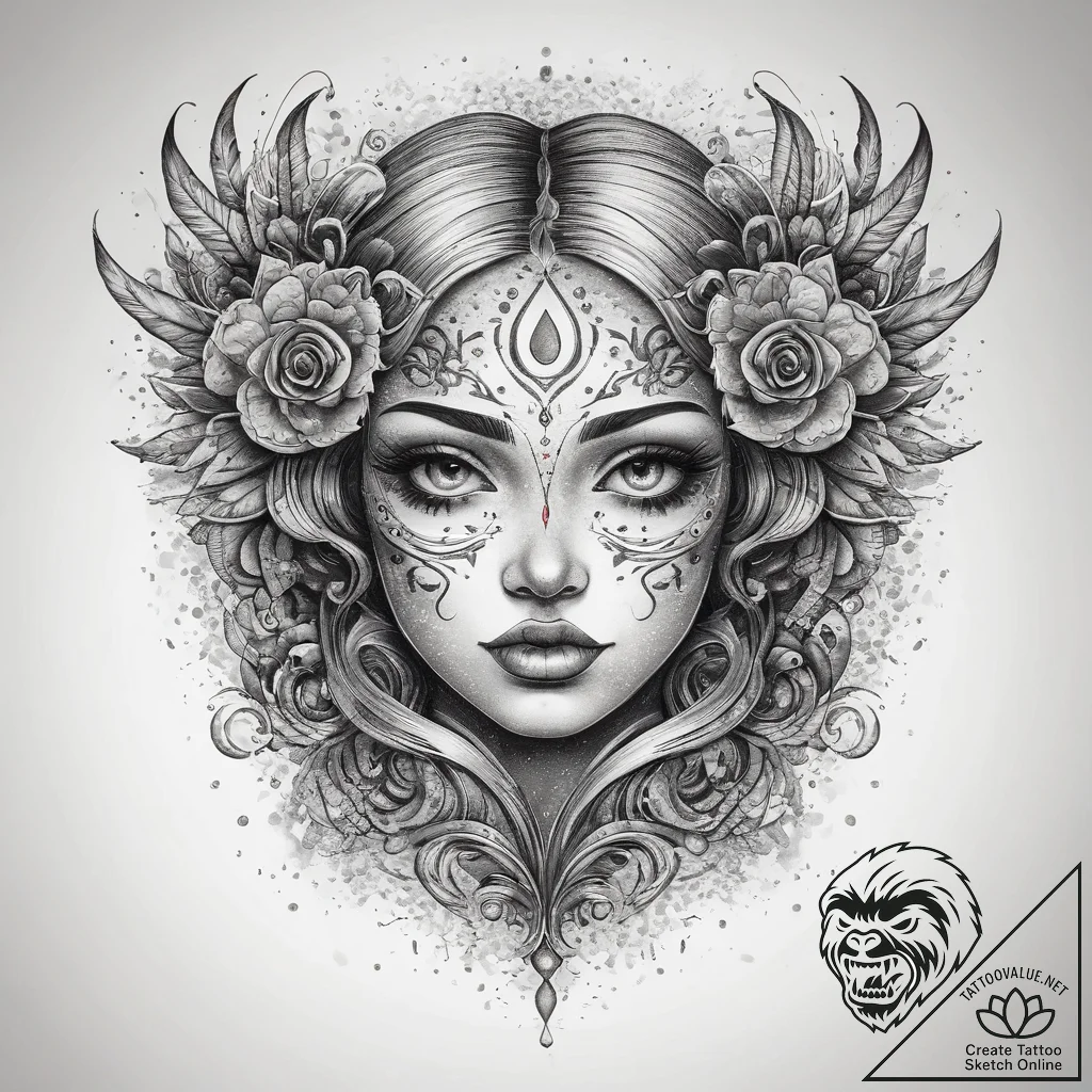 Tattoo sketch divine riddle, artistic tattoo... - tattoo sketch (№1759112157_0, 29.09.2025 02:15) — tattoovalue.net