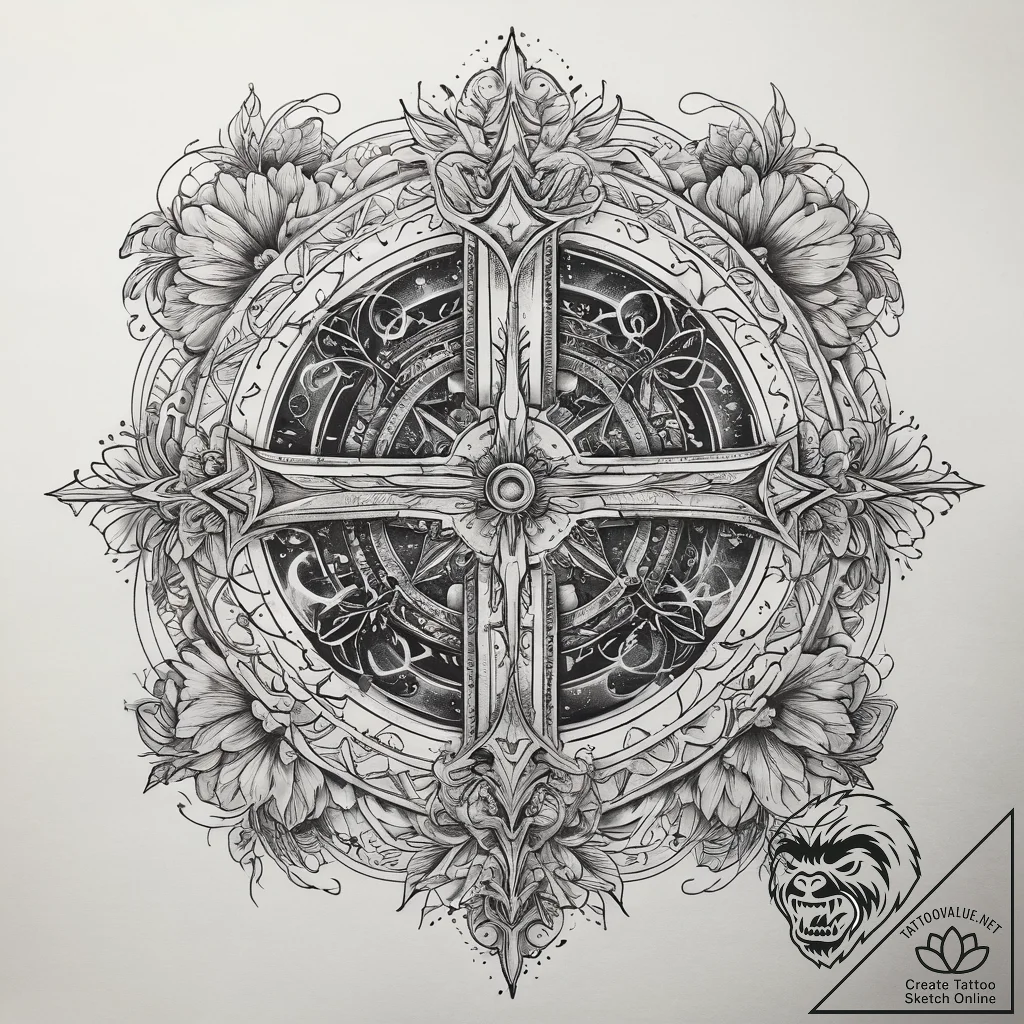 Tattoo sketch cosmic domain, tattoo flash she... - tattoo sketch (№1759114304_0, 29.09.2025 02:51) — tattoovalue.net