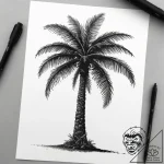 Tattoo sketch palm tree silhouette at sunset,… – tattoo sketch (№1759115085_0, 29.09.2025 03:04) — tattoovalue.net