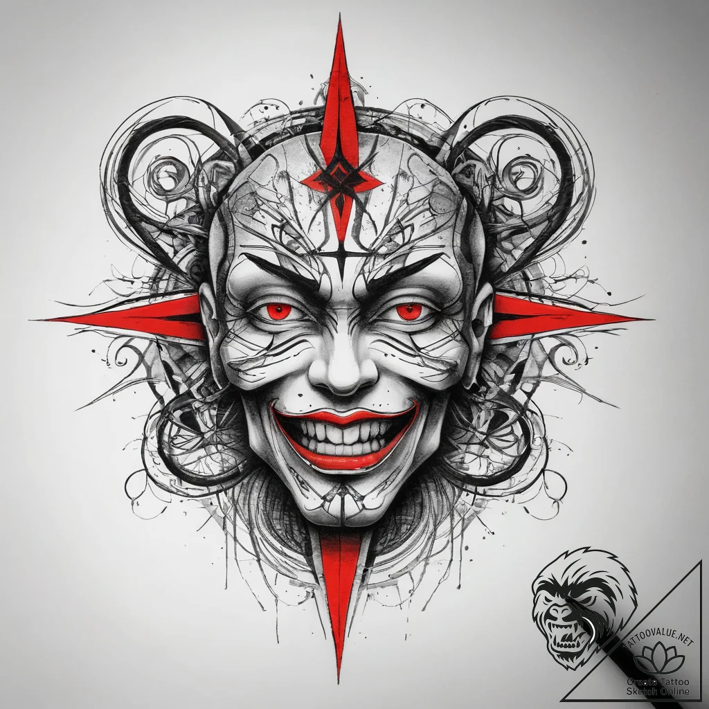 Tattoo sketch a symbolic emotion, concept art... - tattoo sketch (№1759115289_0, 29.09.2025 03:08) — tattoovalue.net