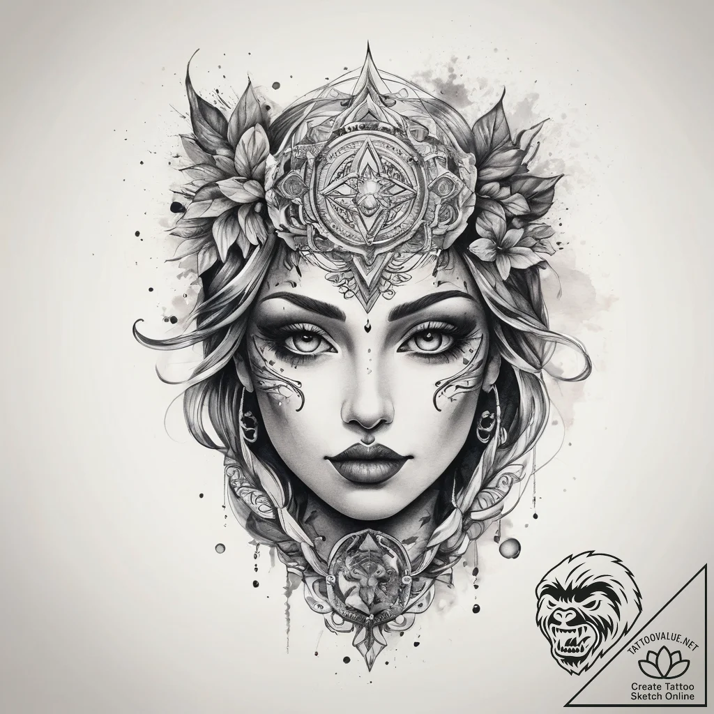 Tattoo sketch mystical world, tattoo sketch d... - tattoo sketch (№1759115485_0, 29.09.2025 03:11) — tattoovalue.net