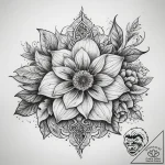 Tattoo sketch blooming flower, tattoo line ar… – tattoo sketch (№1759116066_0, 29.09.2025 03:21) — tattoovalue.net