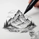 Tattoo sketch mountain, ink illustration for… – tattoo sketch (№1759116260_0, 29.09.2025 03:24) — tattoovalue.net