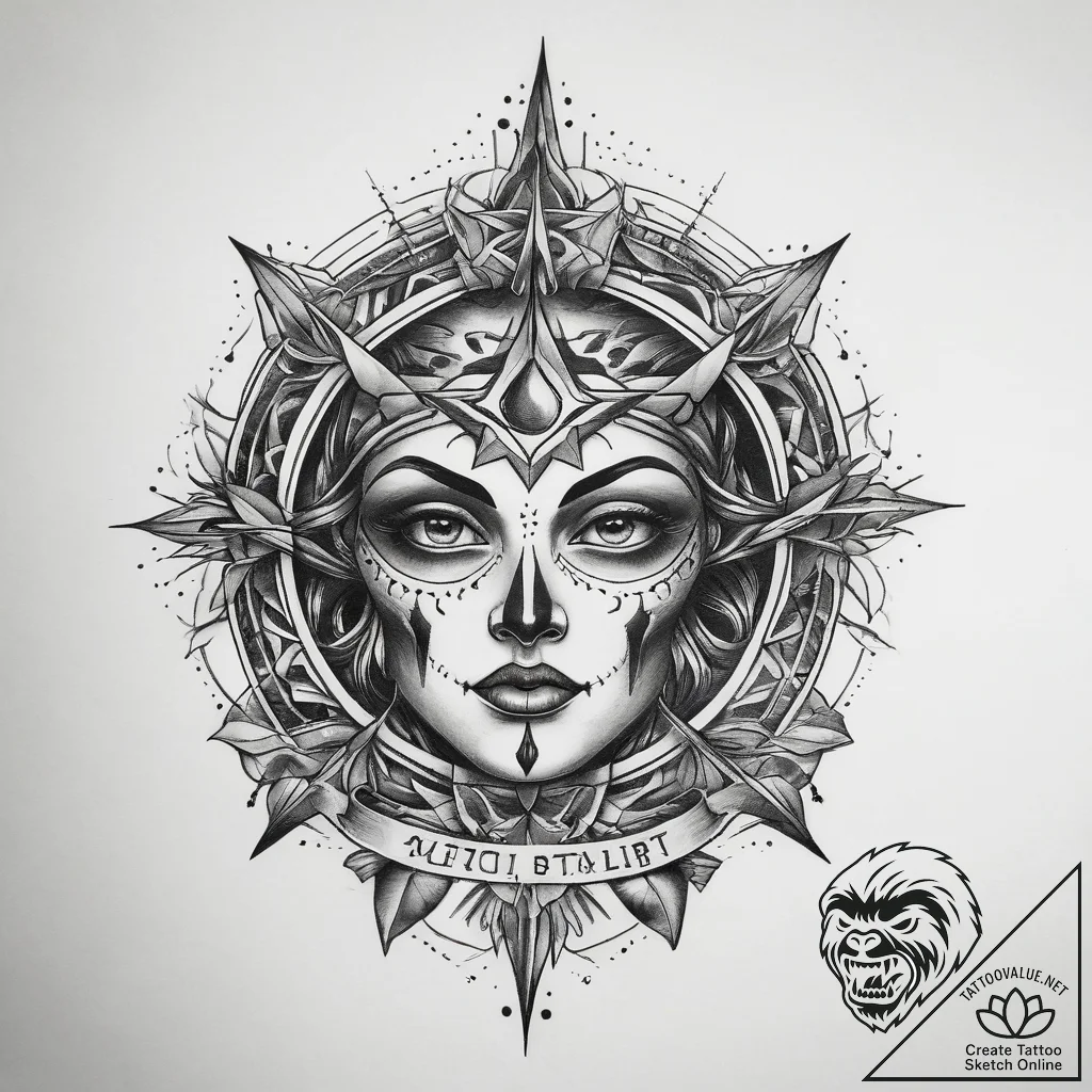Tattoo sketch cosmic spirit, tattoo sketch de... - tattoo sketch (№1759116647_0, 29.09.2025 03:30) — tattoovalue.net