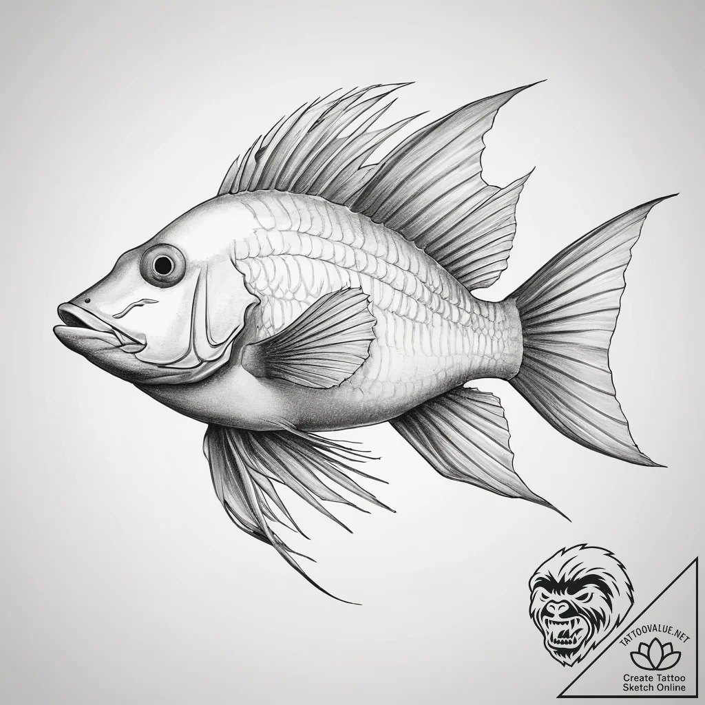 Tattoo sketch hogfish - tattoo sketch (№1759117040_0, 29.09.2025 03:37) — tattoovalue.net