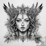 Tattoo sketch spiritual person, tattoo flash… – tattoo sketch (№1759117432_0, 29.09.2025 03:43) — tattoovalue.net