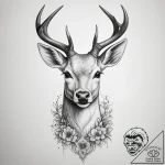 Tattoo sketch elegant doe tattoo – tattoo sketch (№1759117820_0, 29.09.2025 03:50) — tattoovalue.net