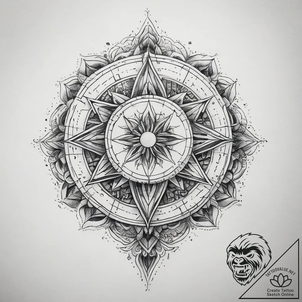Tattoo sketch cosmic past, concept art for ta... - tattoo sketch (№1759120172_0, 29.09.2025 04:29) — tattoovalue.net