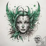 Tattoo sketch green, tattoo flash sheet desig… – tattoo sketch (№1759123316_0, 29.09.2025 05:21) — tattoovalue.net