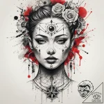 Tattoo sketch spiritual portrayal, artistic t… – tattoo sketch (№1759123510_0, 29.09.2025 05:25) — tattoovalue.net