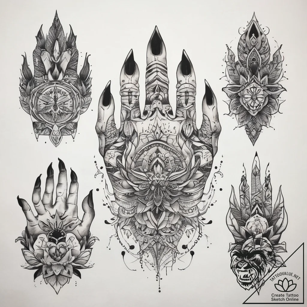 Tattoo sketch hands with a protection, tattoo... - tattoo sketch (№1759124696_0, 29.09.2025 05:44) — tattoovalue.net