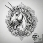 Tattoo sketch unicorn, tattoo line art, on a… – tattoo sketch (№1759125085_0, 29.09.2025 05:51) — tattoovalue.net