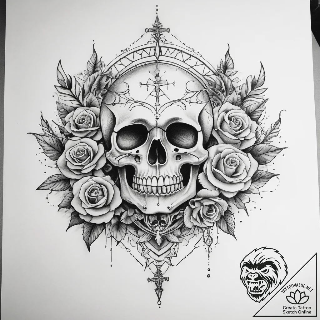 Tattoo sketch mystical past, tattoo flash she... - tattoo sketch (№1759125475_0, 29.09.2025 05:57) — tattoovalue.net