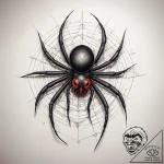 Tattoo sketch black widow spider, tattoo flas… – tattoo sketch (№1759125862_0, 29.09.2025 06:04) — tattoovalue.net