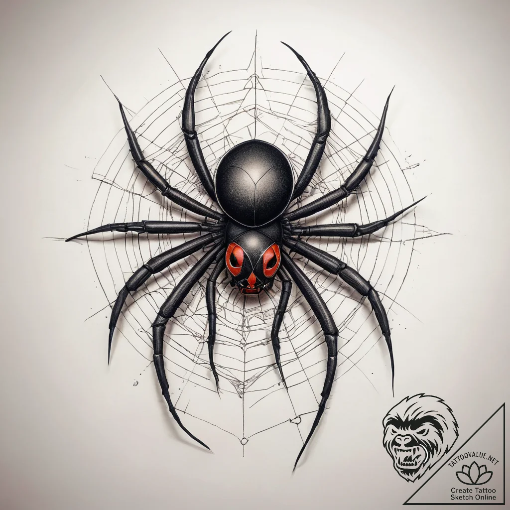 Tattoo sketch black widow spider, tattoo flas... - tattoo sketch (№1759125862_0, 29.09.2025 06:04) — tattoovalue.net