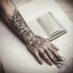 Tattoo sketch hands with a book, artistic tat… – tattoo sketch (№1759126649_0, 29.09.2025 06:17) — tattoovalue.net