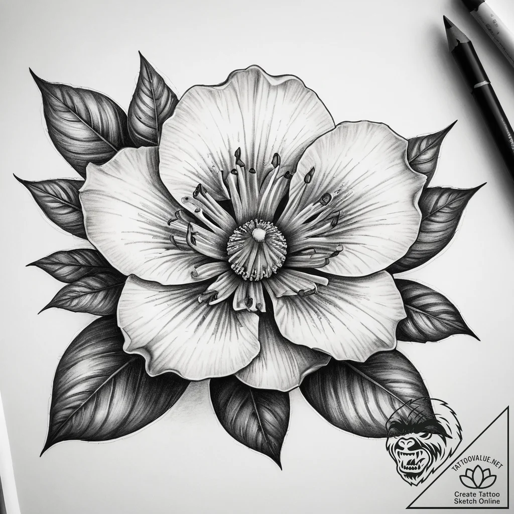 Tattoo sketch rafflesia flower, artistic tatt... - tattoo sketch (№1759127624_0, 29.09.2025 06:33) — tattoovalue.net