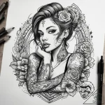 Tattoo sketch bench with a person, tattoo fla… – tattoo sketch (№1759127819_0, 29.09.2025 06:36) — tattoovalue.net