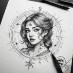 Tattoo sketch astronomer a person with a star… – tattoo sketch (№1759128017_0, 29.09.2025 06:40) — tattoovalue.net
