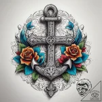 Tattoo sketch anchor with a cross, tattoo fla… – tattoo sketch (№1759128799_0, 29.09.2025 06:53) — tattoovalue.net