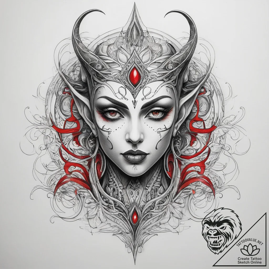 Tattoo sketch dark elf, tattoo sketch design,... - tattoo sketch (№1759129776_0, 29.09.2025 07:09) — tattoovalue.net