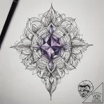 Tattoo sketch amethyst, concept art for tatto… – tattoo sketch (№1759129973_0, 29.09.2025 07:12) — tattoovalue.net