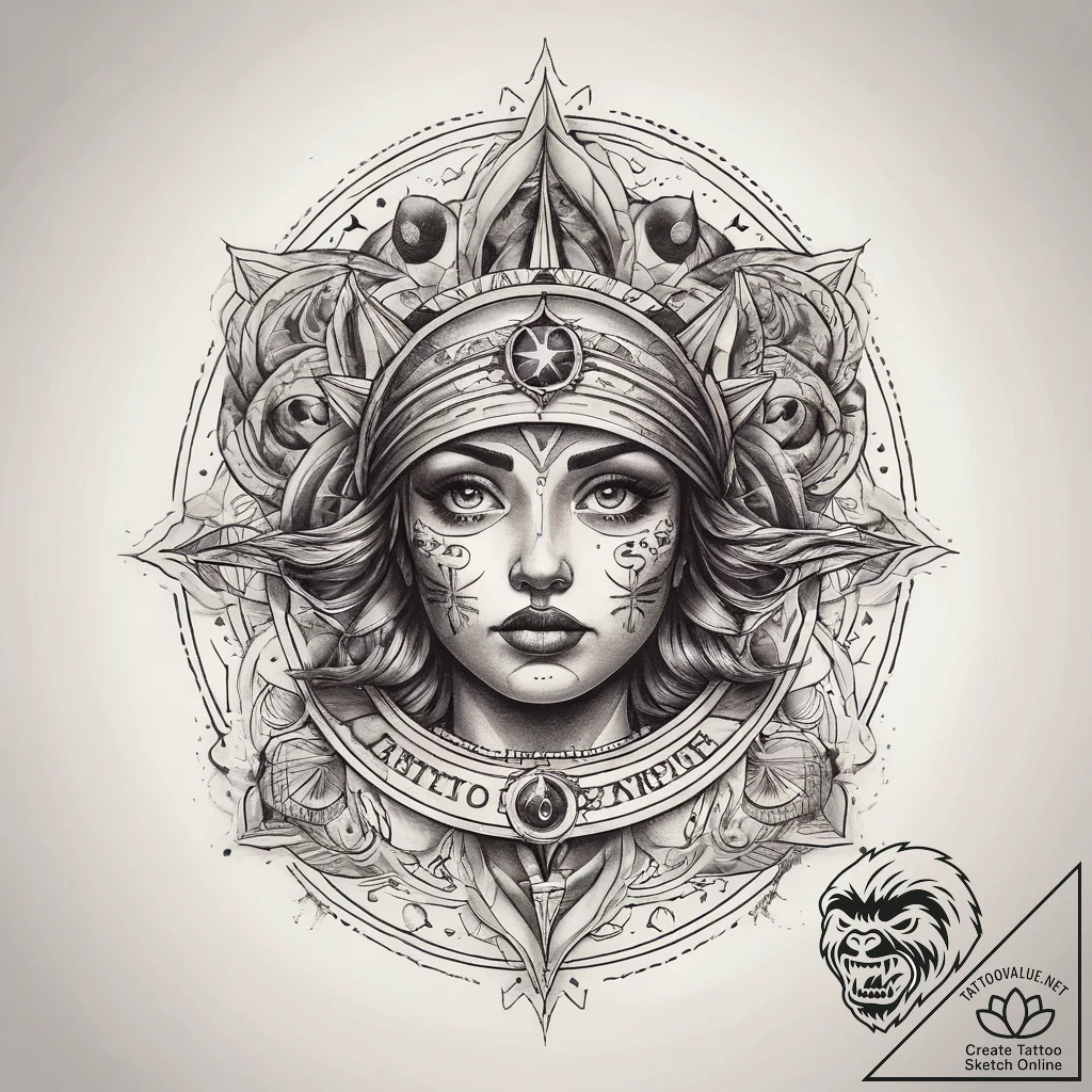 Tattoo sketch cosmic existence, tattoo sketch... - tattoo sketch (№1759130948_0, 29.09.2025 07:29) — tattoovalue.net